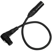 LyxPro 1.5 Feet Right Angle XLR Female to Male 3 Pin Mic Cord for Powered Speakers Audio Interface Professional Pro Audio Performance Camcorders DSLR Video Cameras and Recording Devices - Black