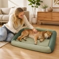 thumbnail image 4 of Indestructible Dog Bed Tough and Tear Proof Dog Crate Bed with Heavy-Duty -Backed Cover for Waterproof Outdoor Use Wipe Clean for Dogs up to 25 lbs, Dog Bed for Couch, Washable Green Dog Bed Mats, 4 of 8