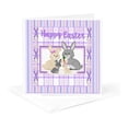 thumbnail image 5 of 3drose, Image of Easter Bunny Family, Plaid Line Stitch Design, Purple, Pink, 6 Greeting Cards with Envelopes, 5 of 7