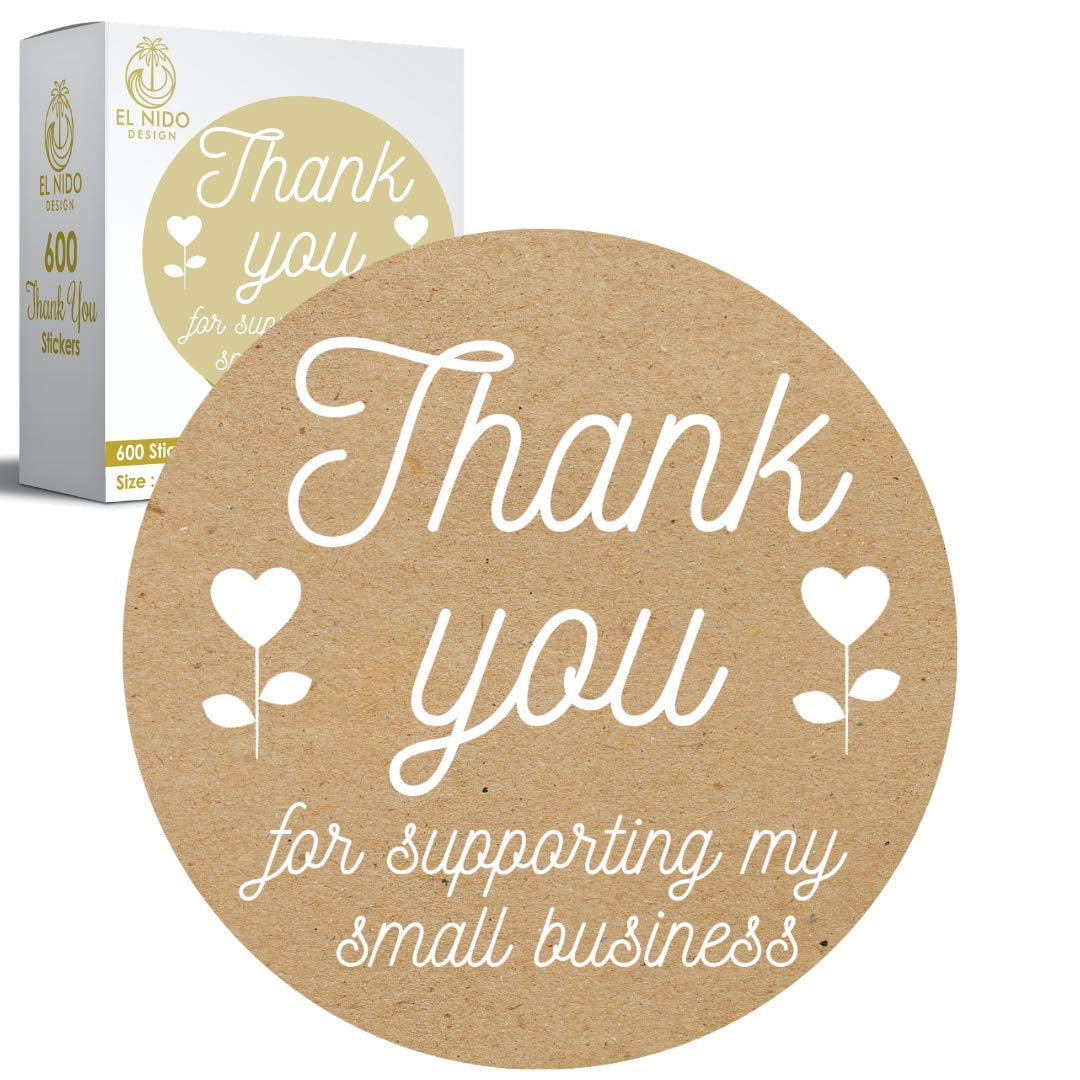 Instant Download round 2 Stickers Thank You for Supporting a Small Business green gingham Printable Small Business Stickers