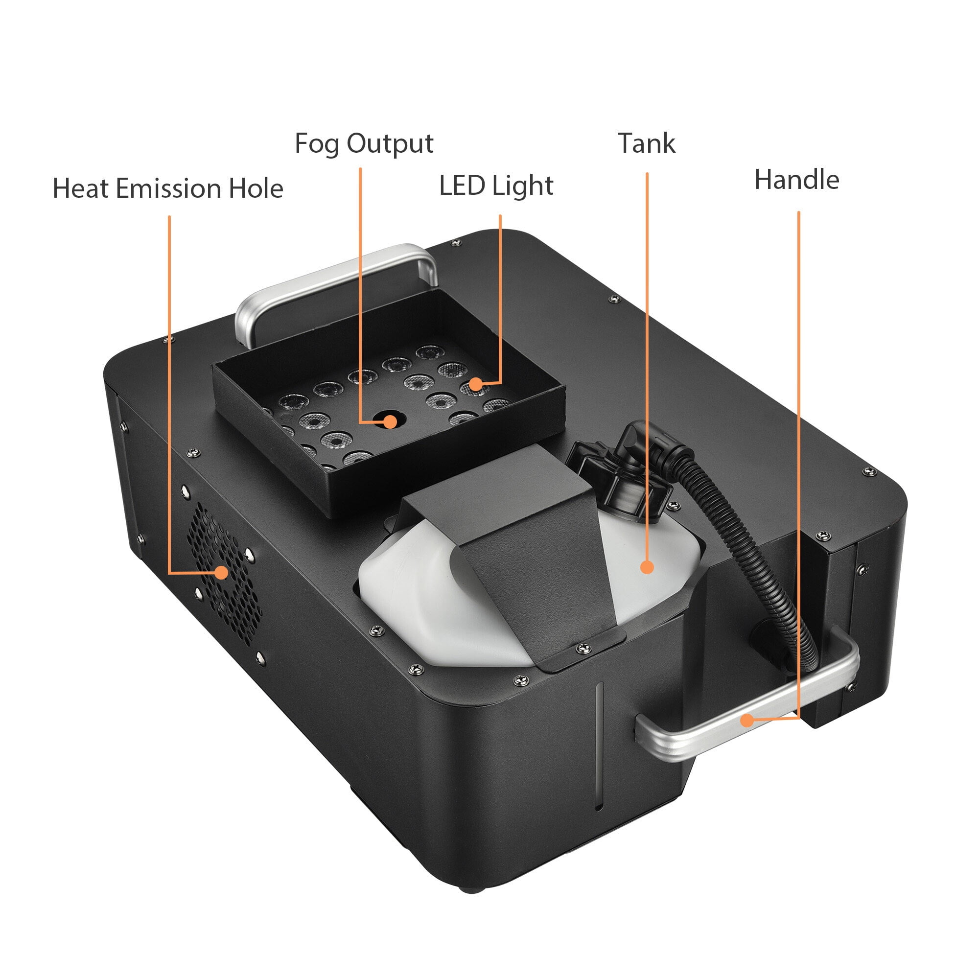 Vertical Smoke Fog Machine With Lights LED 1500W Floor Fogger DJ Equipment for Parties Stage Show Weddings Disco