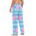 thumbnail image 6 of Pink Cloud Stripes Men's Lightweight Pajama Bottoms Stretch Elastic Waist Side Pockets Spring Fall, 6 of 7