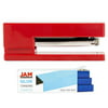 JAM Paper Office & Desk Sets, 1 Stapler 1 Pack of Staples, Red and Blue, 2/pack