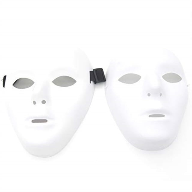 kvvdi scary white blank face masks for halloween diy (female+male, white)