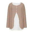 thumbnail image 5 of Ounisa Women's Blouse False Two-Piece Long Sleeve T Shirt for Women Trendy Tops Crewneck Stylish Fake Two Piece T Shirt, 5 of 6
