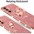 thumbnail image 5 of nancheng Shockproof Cell Phone Case for Samsung Galaxy A15 5G with Heart Ring Stand, Rose Butterfly, 5 of 5