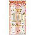 thumbnail image 6 of Pink Glittery Background Happy 10th Birthday Banner Party Supplies Photography Props Birthday Decoration Backdrop Decorations for Indoor Outdoor Celebrations, 6 of 8