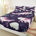 thumbnail image 3 of Castle Fairy Ocean Salamander 4-Piece Full Size Sheets for Teenagers,Marine Animal Bed Sheets,Wildlife Axolotl Lightweight Sheet Sets,Microfiber Bedroom Decor, 3 of 7