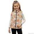 thumbnail image 3 of Psesaysky Warm Kid Outerwear Vest for Fall Winter, Polyester Soft Kids Zip Up Vest, Cartoon Capybara & Dessert Pattern, 3 of 9