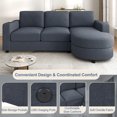 thumbnail image 6 of Harper & Bright Designs L-Shaped Sectional Sofa Set with Curved Chaise and Lounger, 3-Seat Couch with USB Ports, Chenille Upholstered Sectional Sofa for Living Room, Blue, 6 of 19