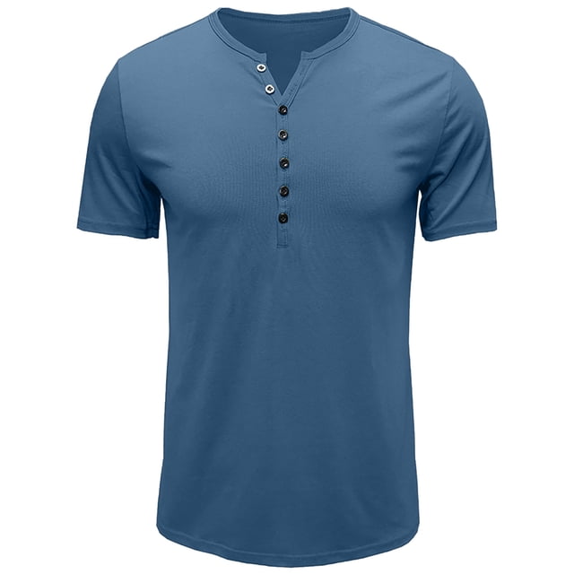 Chemises pour Hommes, Haut à Coupe Ajustée pour Hommes à Manches Courtes et Col Rond Blouses à Manches Courtes à Col Rond