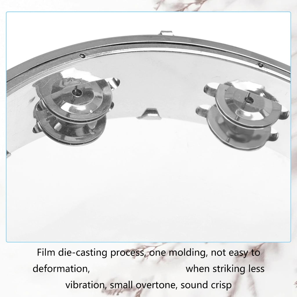 Double Row Tambourine Round Form Musical Tambourine Metal Bells Handheld Party Percussion Drum Instruments Tambourine