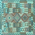 thumbnail image 1 of Ahgly Company Indoor Square Southwestern Light Blue Country Area Rugs, 7' Square, 1 of 4