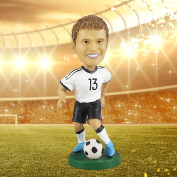 Figuras de jugador de fútbol de resina pintadas a mano, decoración de salpicadero de coche con cabeza móvil Ndcxsfigh libre de BPA