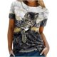 thumbnail image 2 of ICHUANYI Clearance Women Crewneck T Shirts Print Tees Short Sleeve T Shirt Blouse Tops(Dark Gray, XXL) ICHUANYI WER2023080902353, 2 of 4