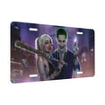 thumbnail image 2 of Harley Quinn Joker Poster License Plate Cover Aluminum Novelty Vanity Tag Protection License Plate Tag Sign Decorative For Various Car Truck Models, 2 of 8