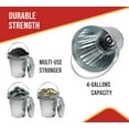 thumbnail image 4 of 2 Pack Galvanized Trash Can w/ Lid Ideal for Trailers - 4 Gallon Steel Mounted Small Outdoor Garbage Can for Home, Office, Bathroom, Kitchen - Fire and Heat Resistant, 4 of 9