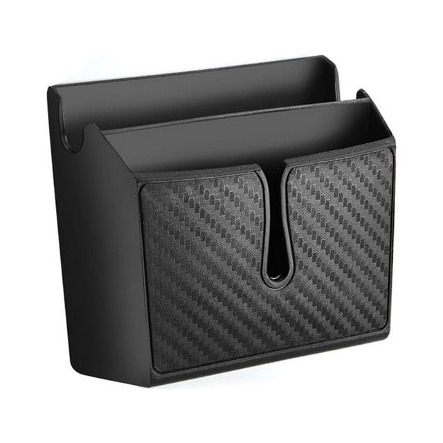 Adhesive Car Storage Box Carbon Fiber Container Organizers Phone Holder for Car - Small Size