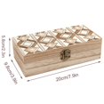 thumbnail image 2 of 7.9×2.3 In Wooden Boxes Durable Easy To Use Dustproof Prevent Slippery Delicate And Cabinet Brown Moroccan Trellis Hand-drawn Sketch_2, 2 of 8