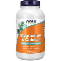 NOW Supplements, Magnesium & Calcium, With Zinc and Vitamin D-3, Nerve and Bone Support*, 250 Tablets