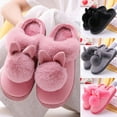 thumbnail image 2 of Long Ears Single Ball Men and Women Couples Winter Warm Wooden Floor Thickening Indoor Warm Slippers Cotton Slippers, 2 of 17