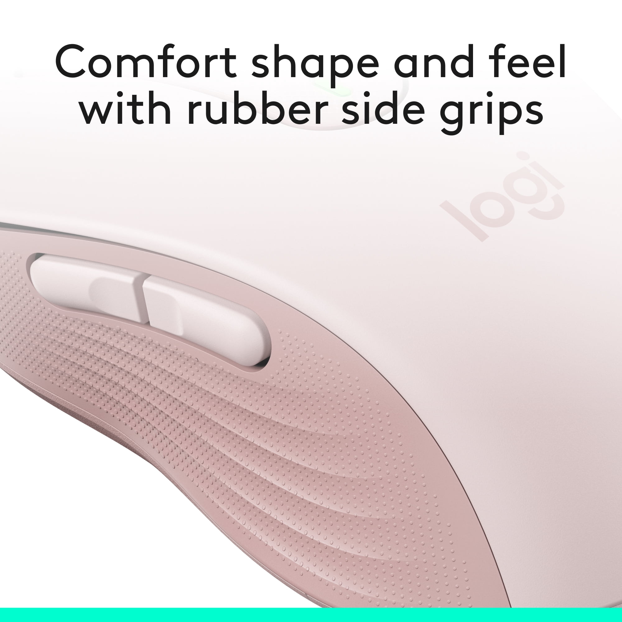 Logitech Signature M650 Wireless Mouse - for Small to Medium Sized Hands, 2-Year Battery, Silent Clicks, Customizable Side Buttons, Bluetooth, Rose