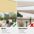 thumbnail image 3 of Yescom Voile d'Ombrage Triangulaire 16.5 Pieds pour Patio, Terrasse, Jardin, Extérieur, Protection Uv (Beige), 3 of 9
