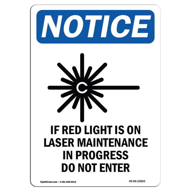 SignMission OS-NS-A-710-V-15823 7 x 10 Po Panneau de Signalisation OSHA - Si Feu Rouge