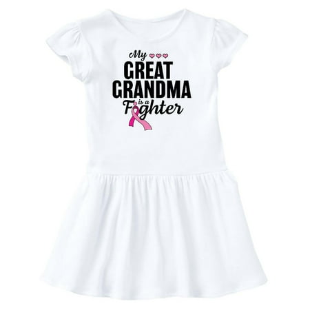 

Inktastic Breast Cancer Awareness My Great Grandma is a Fighter Gift Toddler Girl Dress