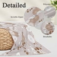 thumbnail image 3 of Brown White Floral Throw Pillow Covers, Spring Botanical Leaves Farmhouse Soft Breathable Pillow Cases with Invisible Zipper for Sleeping, Queen Size Pillowcases for Couch Bed Sofa Chair 20x30 Inches, 3 of 9
