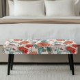 thumbnail image 5 of Psesaysky Orange Floral Print Long Rectangle Bench Slipcover, Elastic Polyester Spandex Fabric Anti Pet Hair Bench Seat Cover for Living Room and Bedroom, 5 of 9