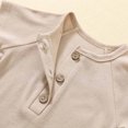 thumbnail image 7 of Rciityk Beige Unisex Newborn Romper Baby Boys Girls Short Sleeve Button Jumpsuit Summer Cotton Outfits Solid Color Clothes for 18-24 Months, 7 of 7