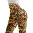 thumbnail image 5 of DISNIMO Mushroom Sunflower Printed Yoga Pants Leggings for Women, Stretch Workout Leggings Tummy Control Breathable Yoga Pants for Workout Sport, Multicolor, 2XL, 5 of 6