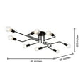 thumbnail image 3 of The Lighting Store Olalla 8-Light Black Sputnik Linear Flush Mount, 3 of 5