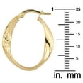 thumbnail image 3 of KoolJewelry 10k Yellow Gold High Polish and Diamond-cut Twist Hoop Earrings, 3 of 4