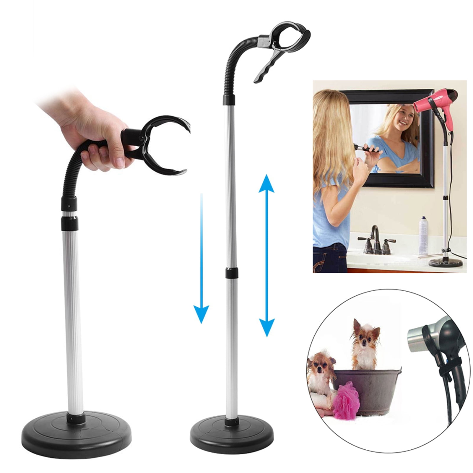 Adjustable Hair Dryer Holder Free Standing Hair Dryer Blower Holder