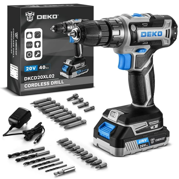 Taladro inalámbrico DEKO PRO 20V, juego de herramientas eléctricas con batería