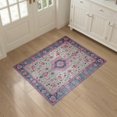 thumbnail image 3 of ODIKA 3'x5' Oushak Floral Lattice With Distressed Medallion And Vintage Boho Accents Washable Accent Rug None for Bedside, Nursery Room, Pet Friendly & Non-Shedding, 3 of 7