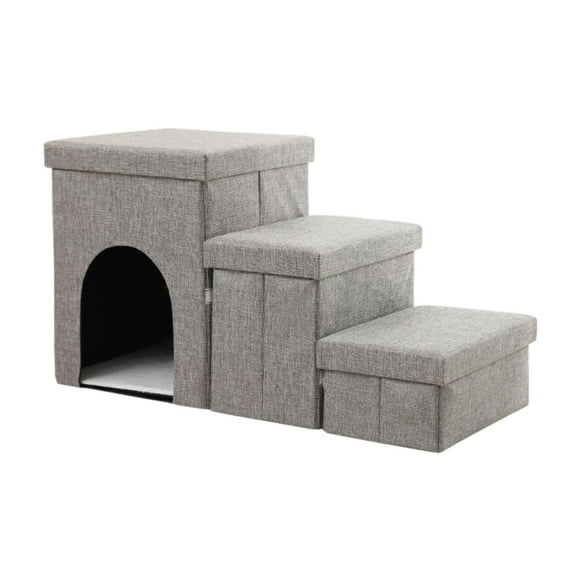Escaleras para perros con almacenamiento y condominio Escaleras plegables de 3 escalones para mascotas Accesorios para mascotas para perros gatos para