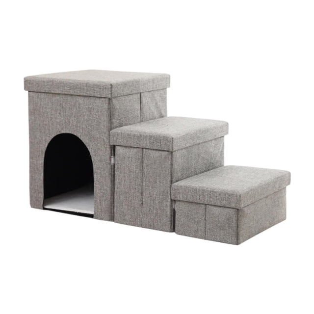 Almencla Dog Stairs 3 Step Foldable Pet Stairs Cat Dog Steps for Car Small Dogs Puppy