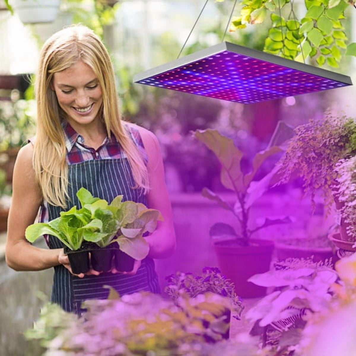 LED Grow Light Full Spectrum Hanging 225 LEDs Plant Grow Lamp Indoor Grow Light for Greenhouse Succulents Seedlings Plants Veg and Flower（15W LEDs）