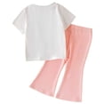 thumbnail image 2 of UAYOTSE Baby Girls Colorful 3D Flower Set With Ribbed Cotton Flared Pants Stylish Two Piece Set,Sizes 2-3 Years, 2 of 8