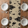 thumbnail image 6 of Brown Halloween Table Runner - 72 Inch Long, Kitchen Dining Table Runner Dresser Scarves, Horror Gnomes Pumpkin Black Cat Farmhouse Decor for Coffee Tables Wedding Party Banquet, 6 of 8