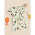 thumbnail image 5 of ALASELEGANTES Kids Baby Girls Summer Short Clothes Set, Chicken/Cow/Flower Print Short Sleeve T-shirt with Shorts Set Toddler 2Pcs Suit, 5 of 9