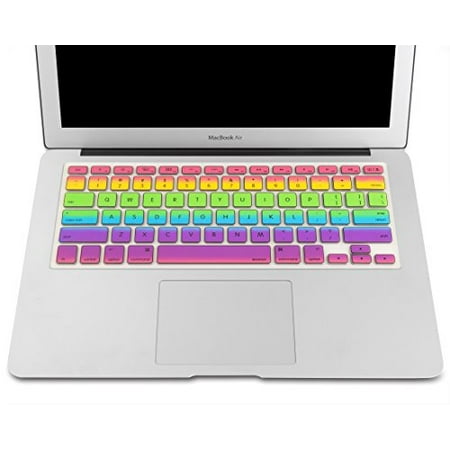 Mosiso Keyboard Cover for 2009 -2015 Year Macbook Pro 13/15 Inch Older MacBook Air 13 Inch (A1466/A1369, 2010-2017), Rainbow