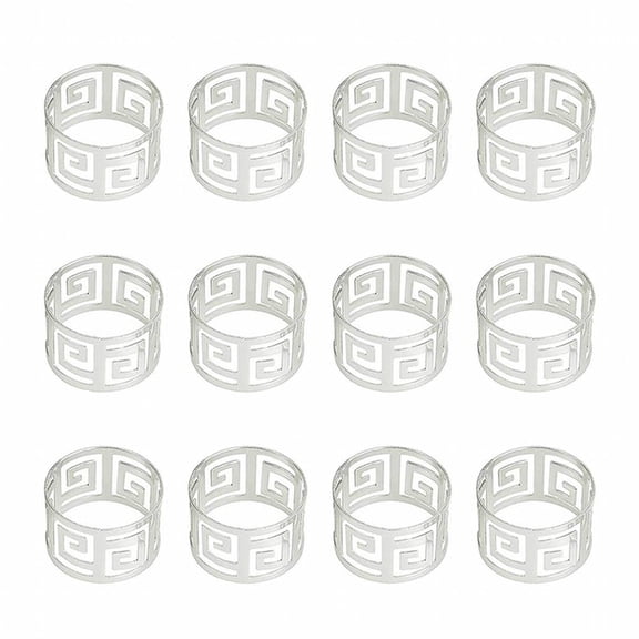 ACDANC 2026 New 12Pcs Napkin Rings Premium Alloy Table Decoration Easy to Clean Home Napkin Rings Silver for Dining Room Kitchen Wedding Party Holiday Dinner Home Decor