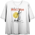 thumbnail image 4 of Amalfi Coast Beach Club  Women's White Crew Neck Short Sleeve Crop Tee-XS, 4 of 6