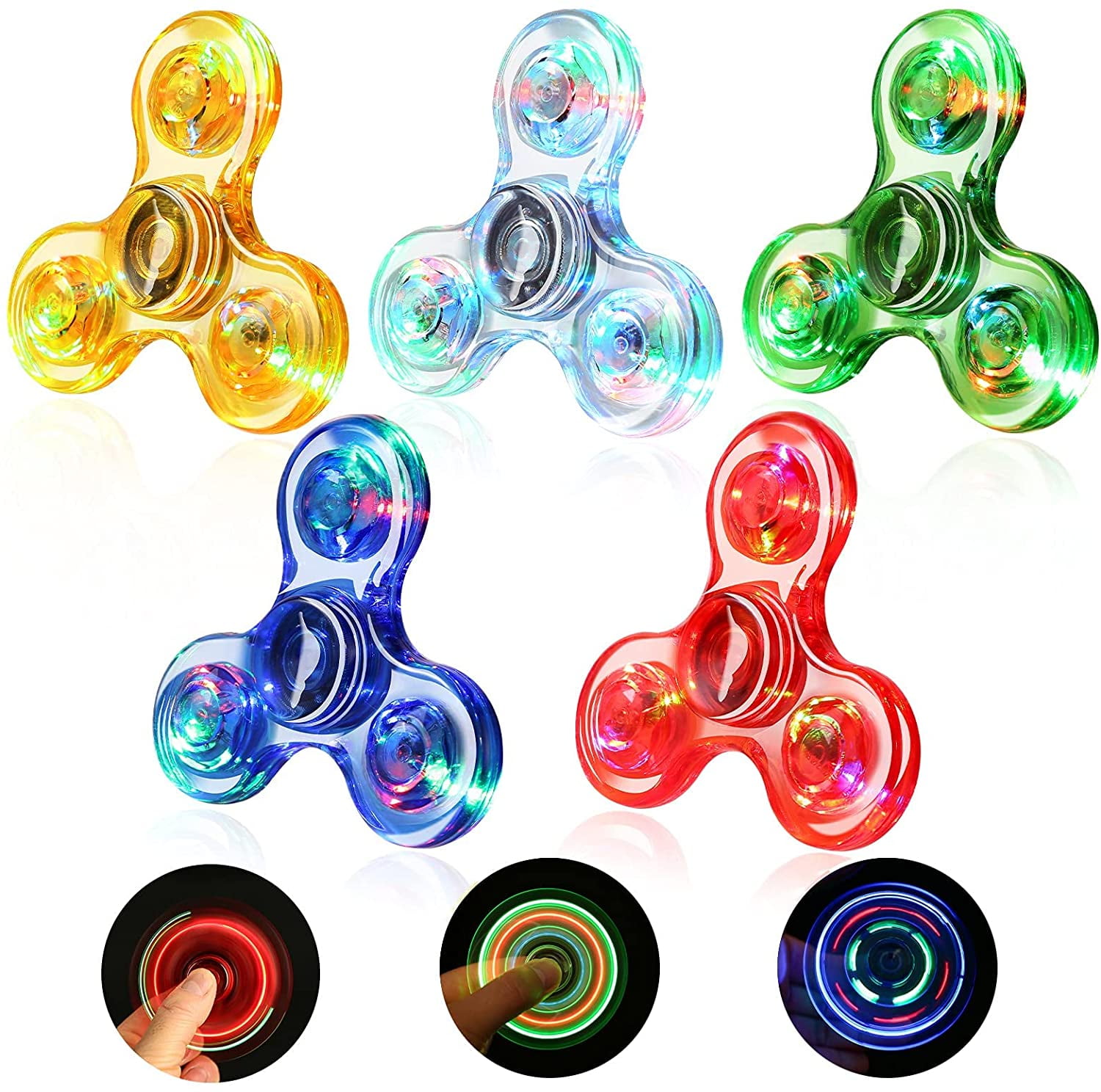 NEW 11-LED Multiple Auto Lights Patterons Changing fidget hand finger spinners 