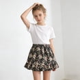 thumbnail image 5 of Skirts for Girls Ruffle Floral Flowy Short Skirts for Girls Cute Summer Skirts for Girls (Black1 12-18 Months), 5 of 7
