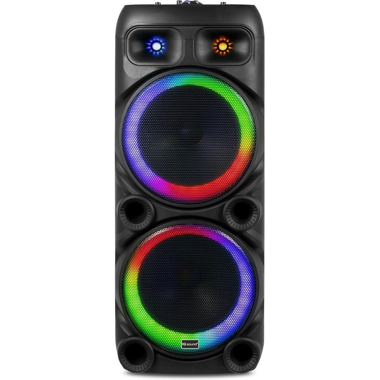 IQ Sound IQ-6512DJBT 2 X 12-inch Portable Bluetooth Speaker, w/TWS
